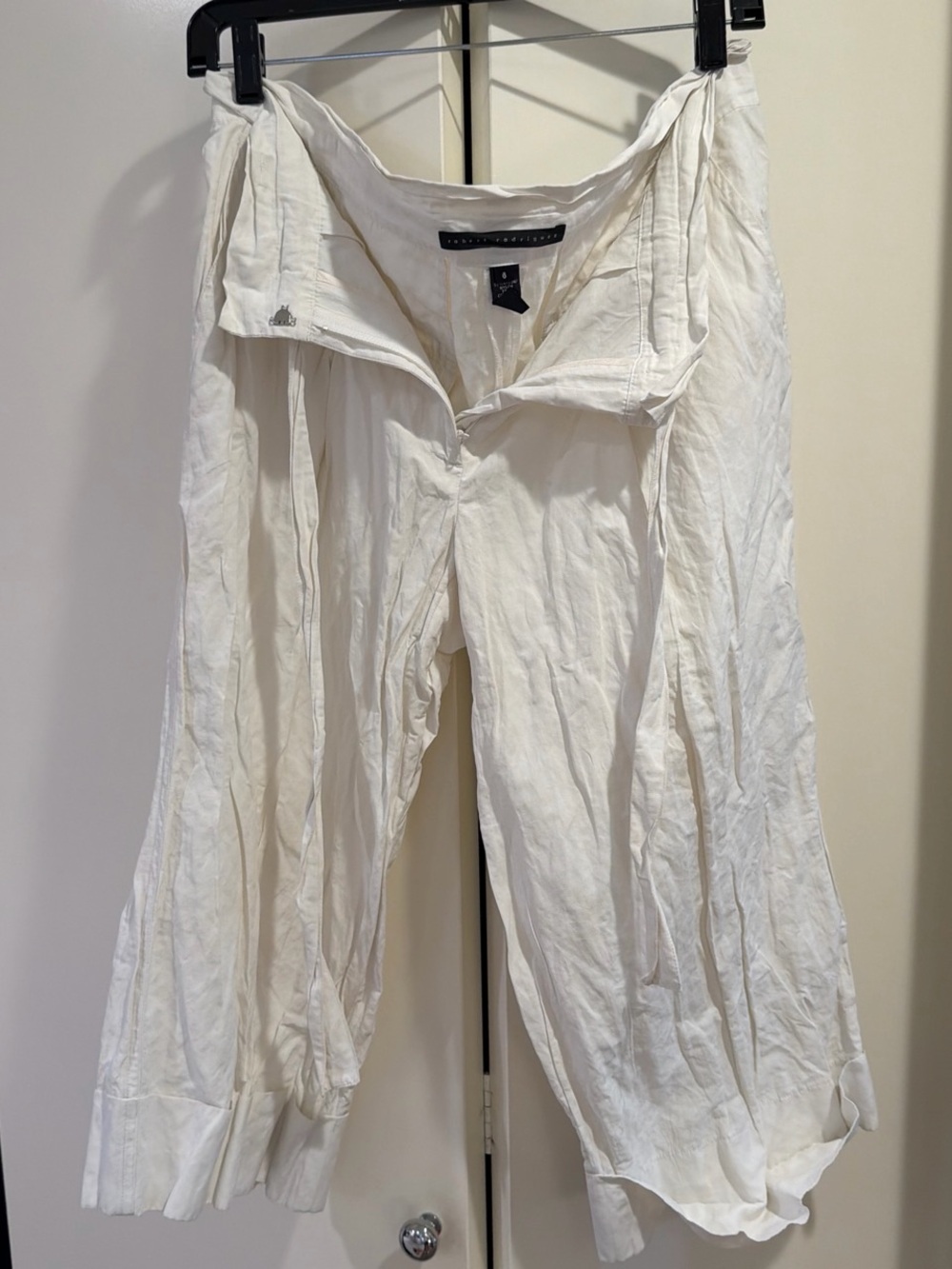 Robert Rodriguez Cream Wide-Leg Trousers